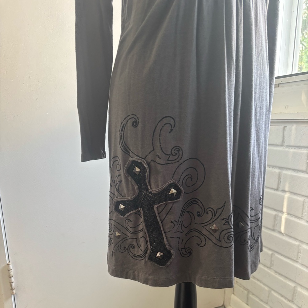 Ariat Y2K Studded Velvet Dress XS goth vintage embellished layered‎ - Picture 3 of 12